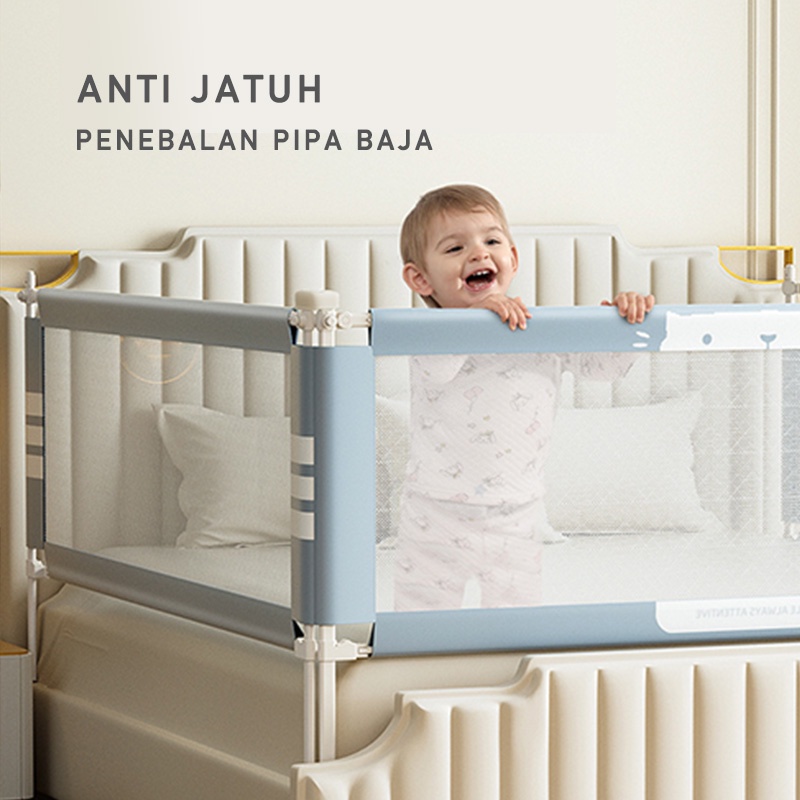 Keselamatan Bayi Pagar Pembatas Tidur Anak Pagar Pembatas Baffle Bayi Anti-Drop Tempat Tidur Dilepas Anak Pagar Tinggi 96CM