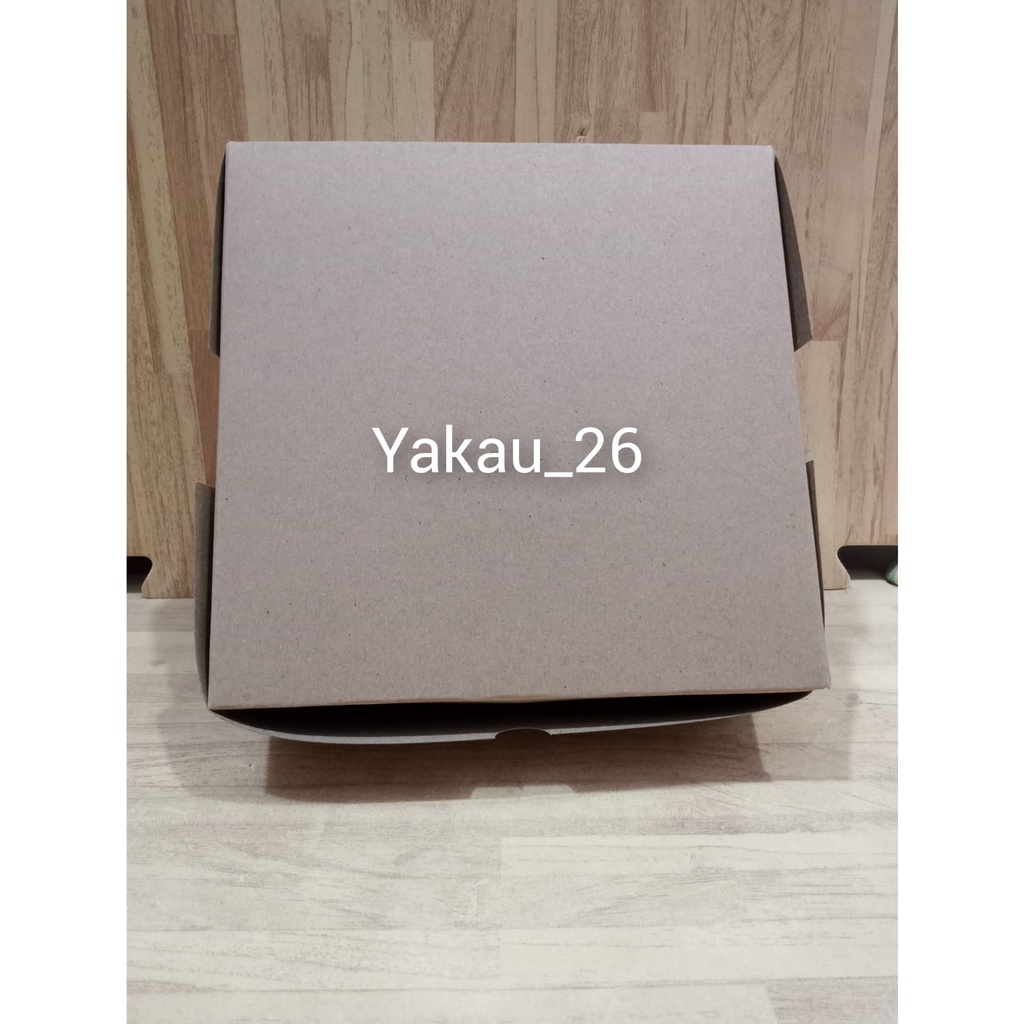 Kotak nasi + mika / box kraft + mika isi 18 x 18 isi 20pcs