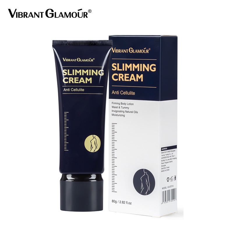 VIBRANT GLAMOUR Krim Pelangsing Badan Slimming Cream Body Slimming Gel Pembakar Lemak / Untuk Perut Paha dan Lengan Ringan dan Tidak Menyebabkan Iritasi 80Gr-Caffeine Slimming Cream