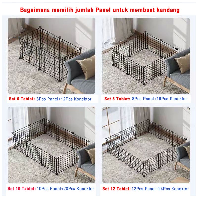 35*35CM Dog Cage Kandang Hewan Peliharaan / Kandang Kucing / Kandang Anjing Pagar Besi/ Kandang Kucing Tingkat