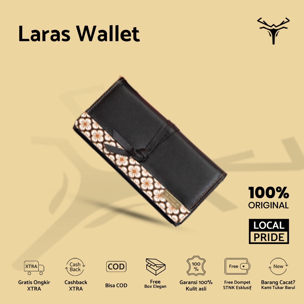 Dompet Kulit | Laras Wallet | Laras Batik | Leather Dompet | Dompet Cewek | Dompet Wanita | Dompet L
