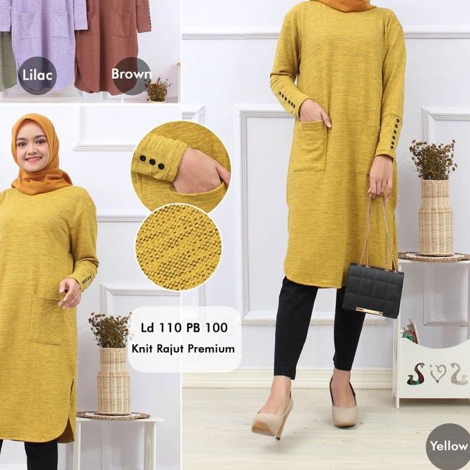 Promo✔️✔️-Soula Tunik / Solia Tunik - Tunik Kaos Rajut Premium / LD100 Melar / Soula 5 / soula 4 / R
