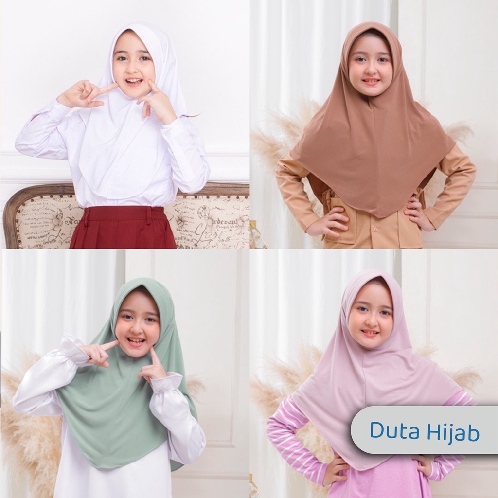 Jilbab Instan anak Jersey Umur 5 - 10 tahun | Bergo Hamidah Anak Jersey