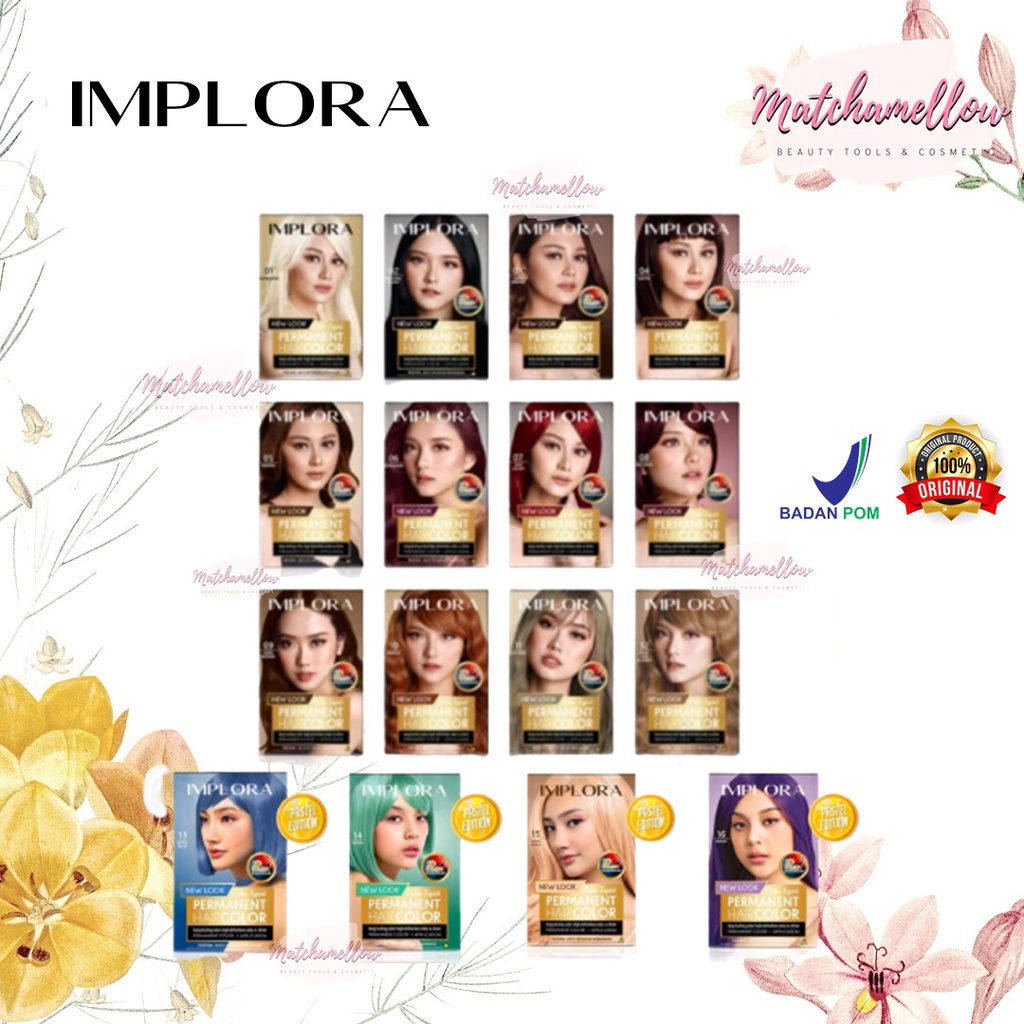 ❄️MATCHA❄️  IMPLORA NEW LOOK PERMANENT HAIR COLOR - IMPLORA CAT RAMBUT ORIGINAL