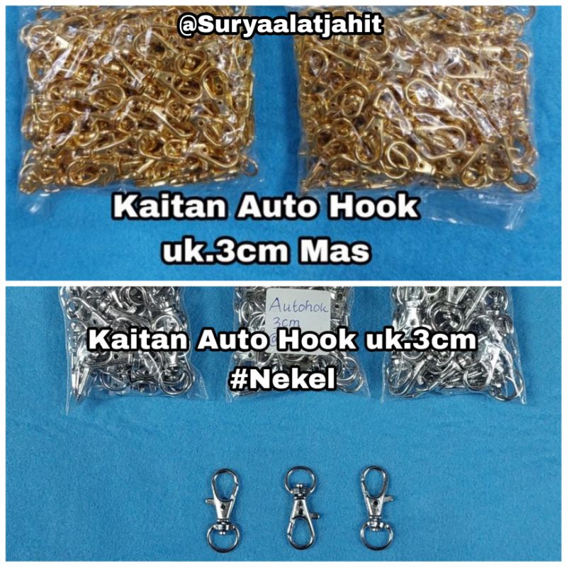 Kaitan Auto Hook uk.3cm Mas Nekel 1bks =rp.28.000/50pcs