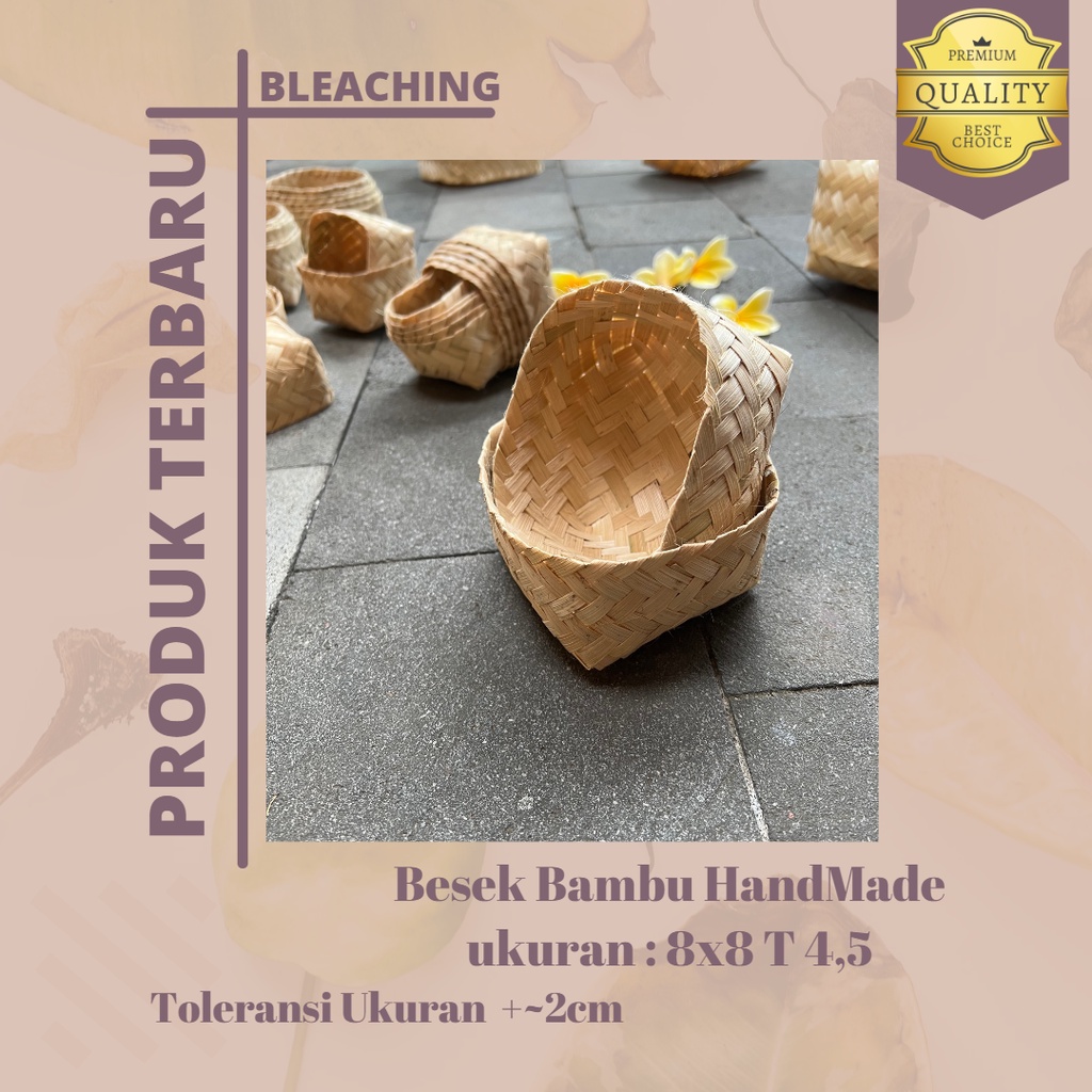 Besek Bambu Bleaching 8 x 8 x 4,5 cm Sepasang