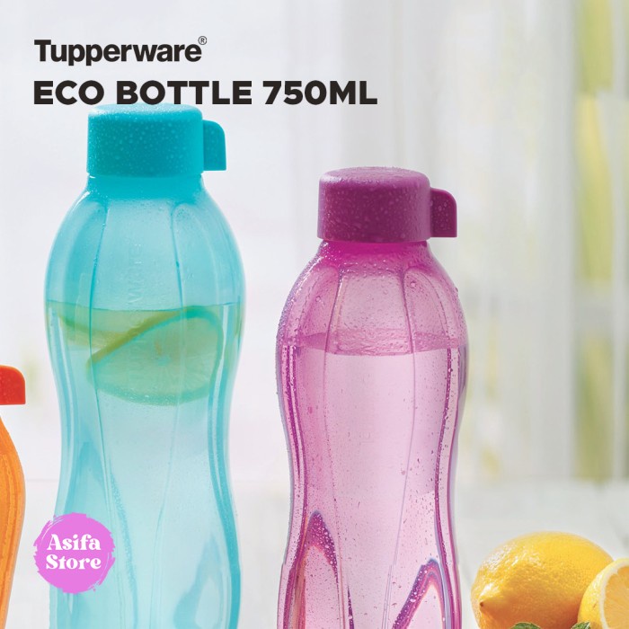 botol minum  Tupperware Eco Bottle 750ml - Tempat / Botol Air Minum Unik Kekinian - Ungu(Z7D3) Botol