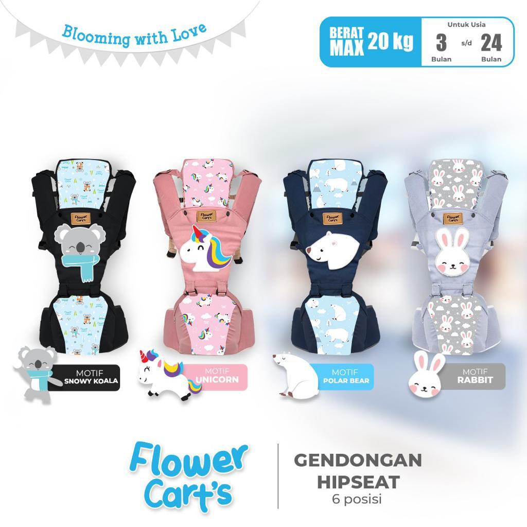 Flower Cart's Gendongan Bayi Hipseat 6 Posisi + Saku Aplikasi Motif Bintang / Astro Bear  / Animal - HC 1168-77