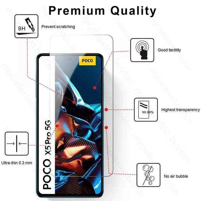 POCO X5 5G / X3 GT / POCO X3 PRO / POCO X3 NFC TEMPERED GLASS CLEAR SCREEN LAYAR ANTI GORES KACA