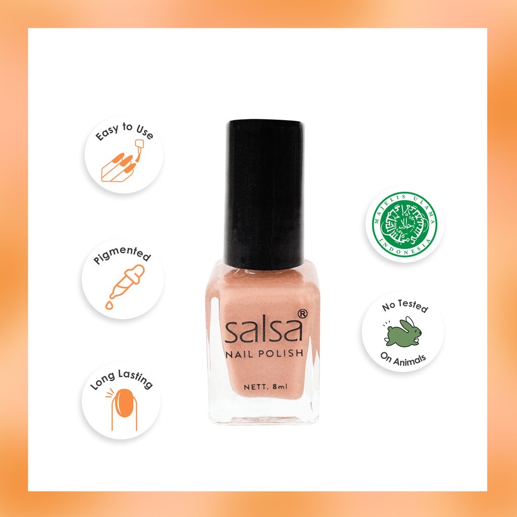 SALSA Nail Polish Nude 1 Indonesia / Cat Kuku / Nude 2 Glam Glamour Set A B / Peel Polish Kutek Halal Off Lupas Breathable Hijab Friendly / Color Pewarna Warna Matte Glossy Nude Bening / Satuan Ecer Full Set Paket / Cosmetic Beauty Tools Aksesoris Varnish