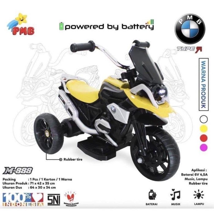 MOTOR AKI ANAK PMB M-888 BMW MOTOR MAINAN ANAK MOTORAN AKI ANAK TERMURAH
