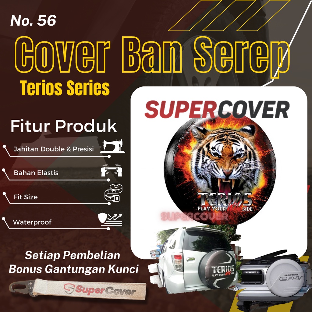Sarung Ban Serep Daihatsu Terios Cover Ban Serep Kulit Sintetis Daihatsu Terios 56  Penutup Pelindun
