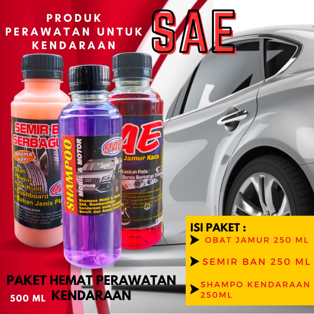 Sampo Pembersih Mobil-Dapat Mebersihkan Bodi mobil lebih mengkilau/Semir Ban Penghitam Kualitas Prem