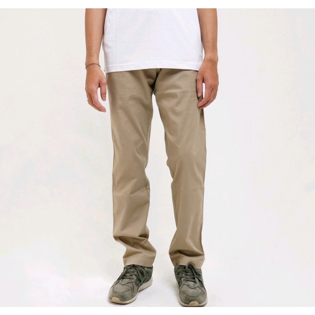 Celana Panjang Original MGEE Basic Chino Pants Katun Felix 026 Khaky