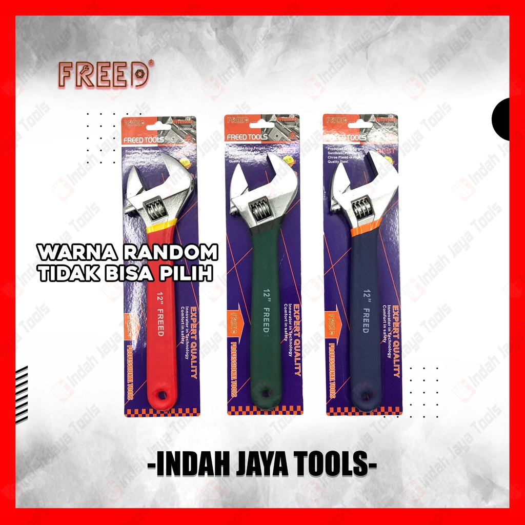 FREED TOOLS Kunci Inggris 12 Inch Gagang Karet - Kunci Bago