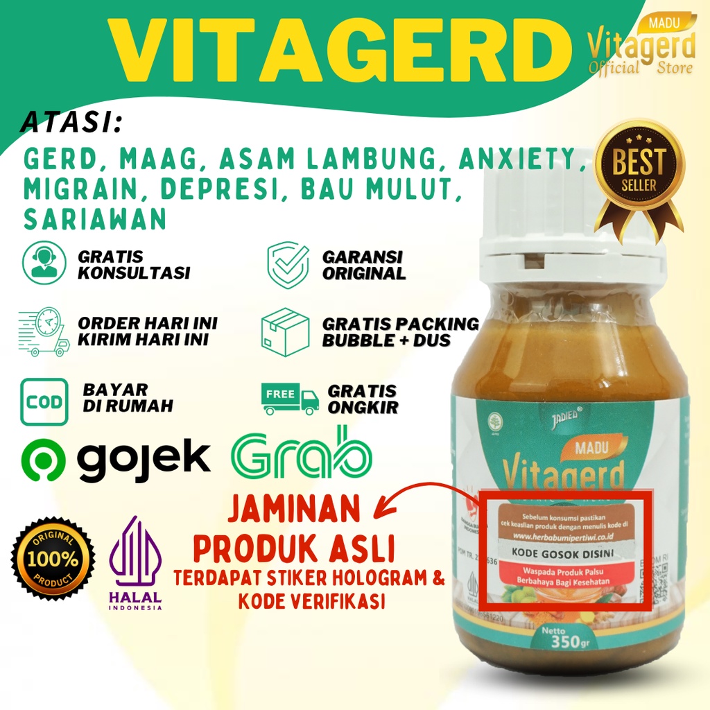 MADU VITAGERD ORI OBAT SAKIT KEPALA KLEYENGAN MIGREN VERTIGO SAKIT KEPALA BELAKANG PUSING INSOMNIA M
