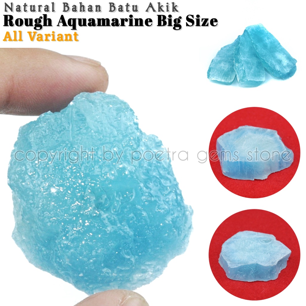 Natural Rough Bahan Batu Permata Blue Aquamarine Berly Big Size