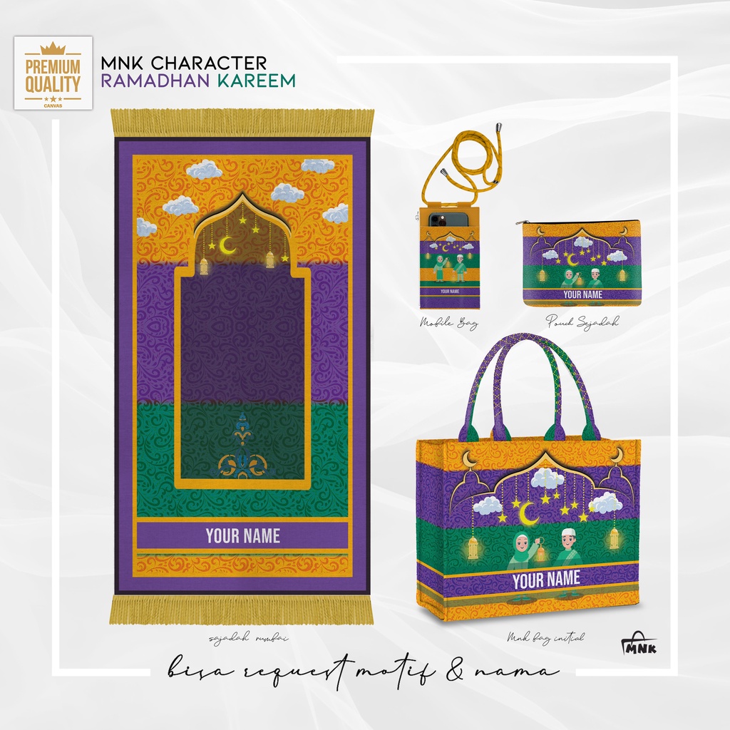 MNK BAG I MNK SET | SEJADAH TRAVEL| TOTEBAG | TAS NAMA | TAS KANVAS NAMA | TAS CUSTOMMNK SET (BISA C