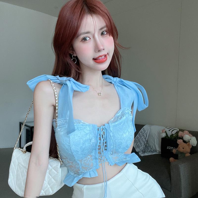 2023 baru renda renda renda pelangsing bagian dalam pelangsing tipis bertali atasan kamisol musim pa