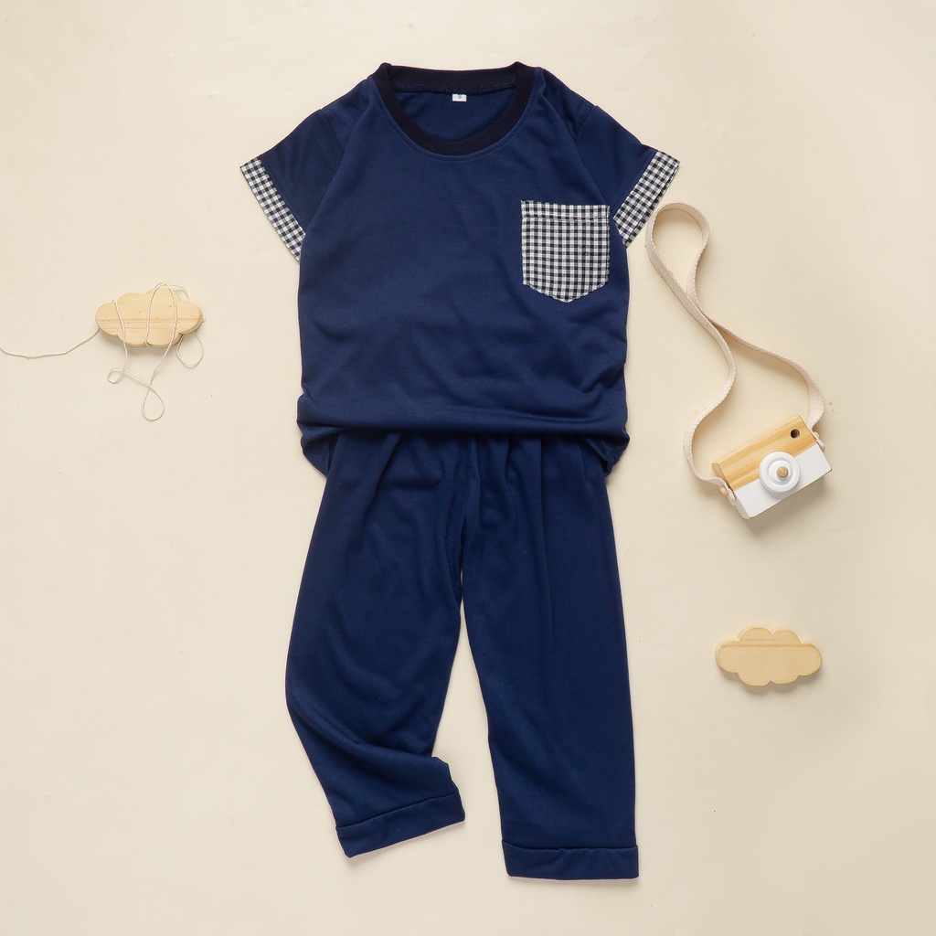 Top Kid Setelan Celana Panjang Kotak Anak Laki-laki