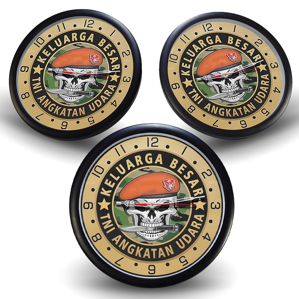(Masuk) Jam Dinding KELUARGA BESAR TNI-AU {Istimewa} Light Gold