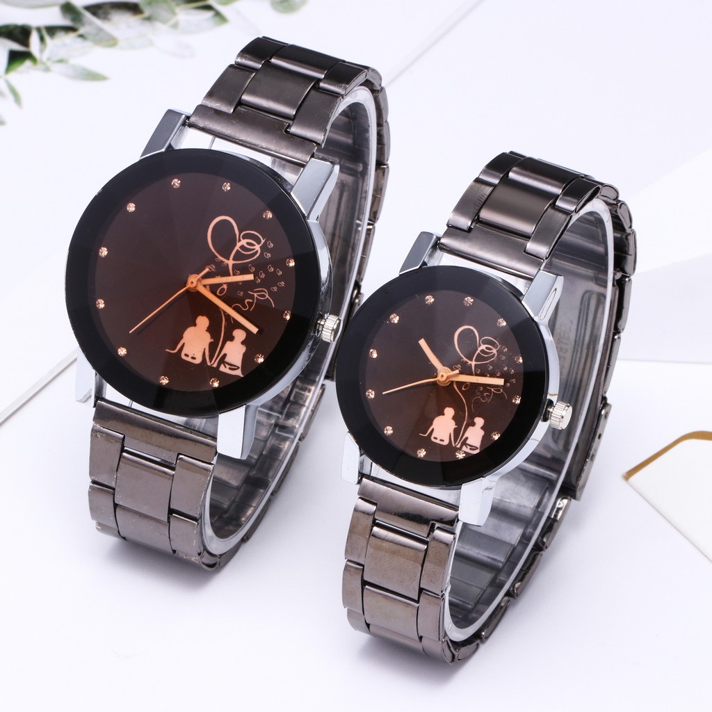 FYGALERY J124 Jam Tangan Rantai Pria Jam Analog Couple Stainless Steel