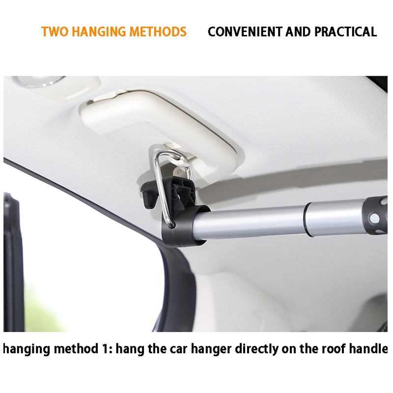 Gantungan Baju Jas Mobil Car Rod Bar Hanger Expandable Universal