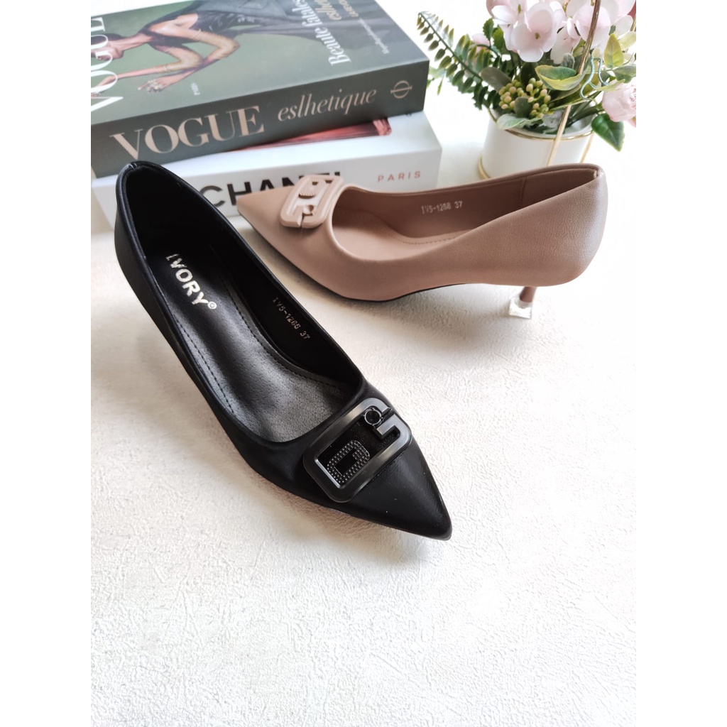 IVORY Sepatu Wanita High Heels Pantofel Kerja Formal IV5-1266