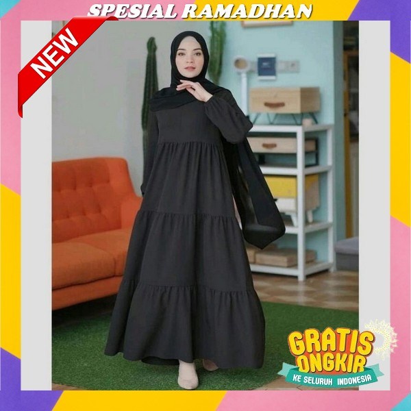 Dress Pesta Kondangan Dres Korea Style Drees Gsmis Baju Ghamis Import Premium Gami Lebaran Idul Fitr