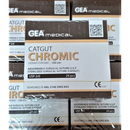 Catgut Chromic Tanpa Jarum 2/0 3/0 4/0 Box