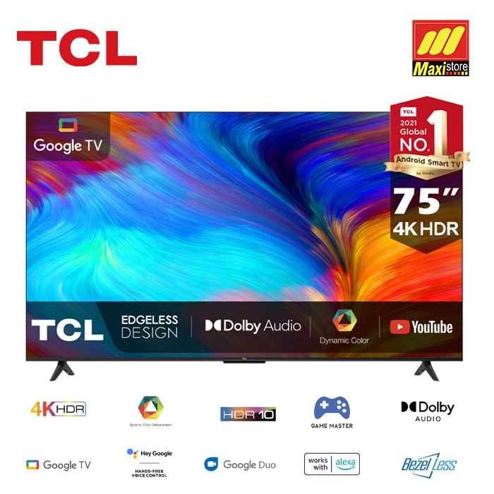 TCL 75P635 LED GOOGLE TV [75"] ANDROID SMART TV UHD 4K 75 inch