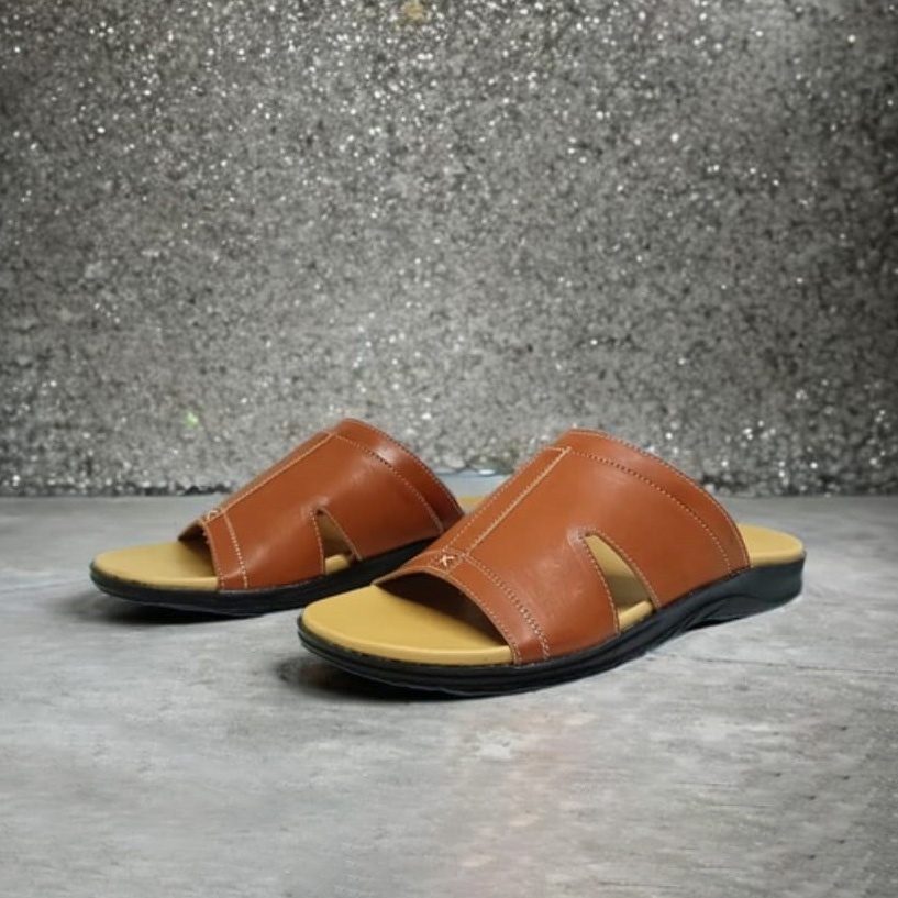 KOLEKSI KULIT ASLI | Sandal Pria Original Big Size 39-44 Sendal Selop Bapak2