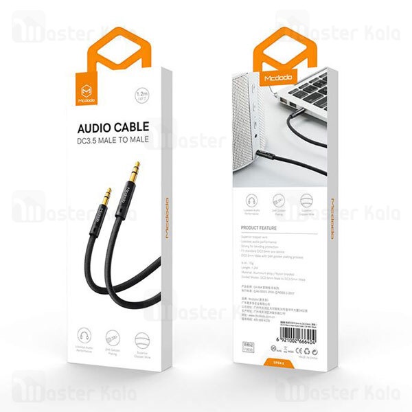 MCDODO CA-6640 AUX CABLE AUDIO MALE TO MALE JACK 3.5MM KABEL SPEAKER  Deskripsi : - Merek : MCDODO - Model : CA-6640 - Material : Aluminum Alloy + Nylon Braided - Interface : DC3.5mm To DC3.5mm - Color : Black - Length : 1.2M - Function : Audio Stereo DC3