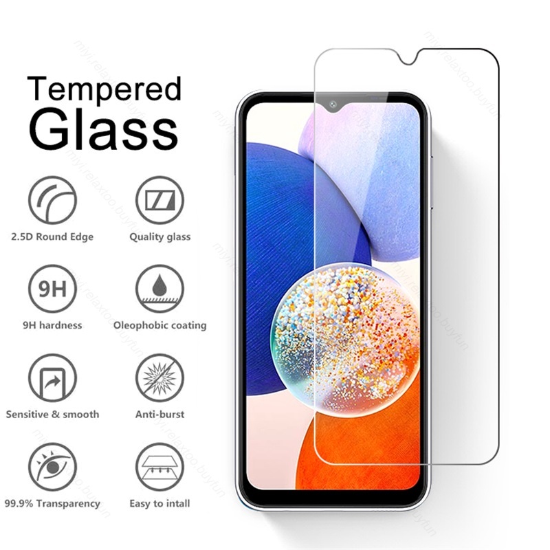 Pelindung Layar Bahan Tempered Glass Samsung Galaxy A14 4G / 5G Samsung A24 4G Samsung A34 5G Samsung A54 5G Samsung A74 5G Paket 2 in 1