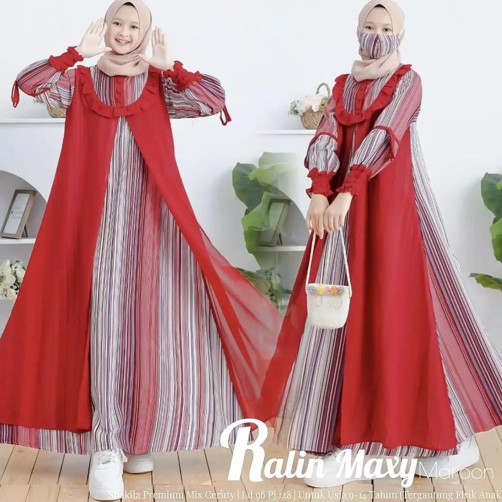 SALE Ralin Maxy Gamis Remaja Tanggung Anak Premium Terbaru Trend Lebaran 2022