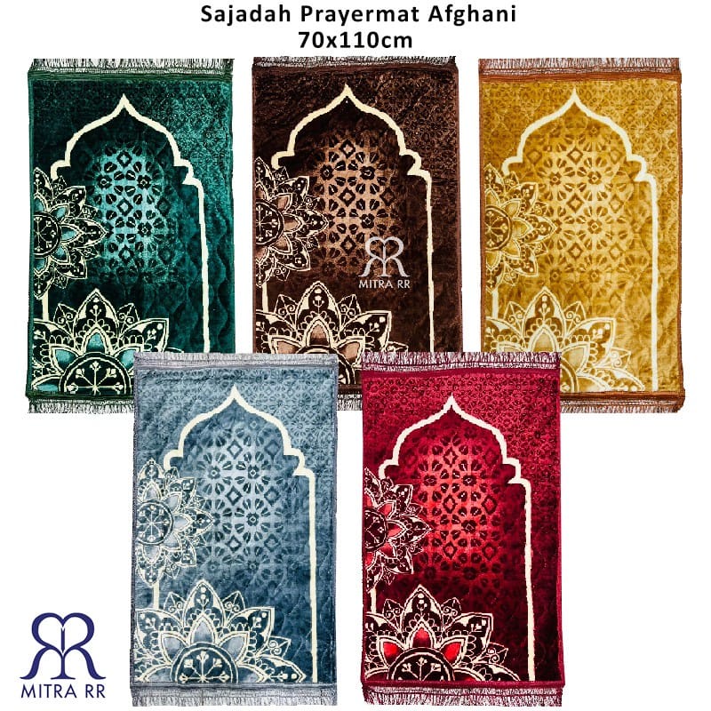 Sajadah Quilting Busa Rumbai 70x110 cm / Sajadah Kuncir Prayermat Afghani