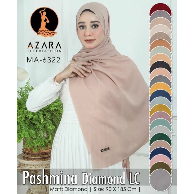 [Grosir 10pcs]Hijab Azara Scarf Pashmina Diamond Crepe Laser Cut Murah Jilbab Pasmina Polos Termurah