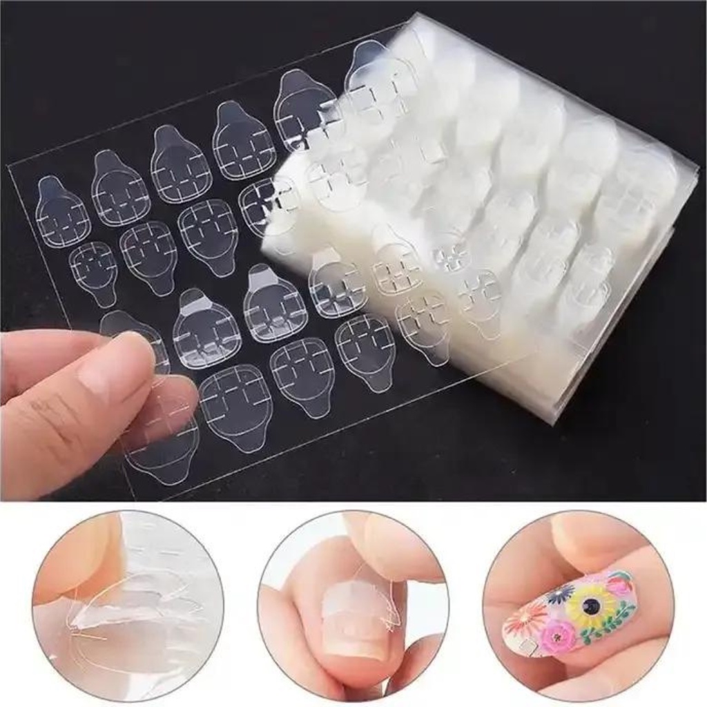 TRS - Lem Gel Double Tape Kuku Palsu Doubletape Double Tape Transparan Nail Art 24pcs