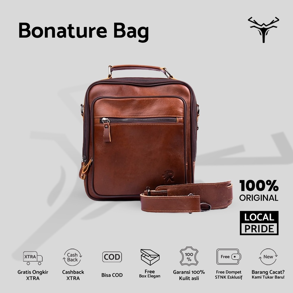 Tas Kulit | Bonature | Leather | Leather Bag | Tas | Bag | Slingbag | Slingbag Pria | Tas Selempang 