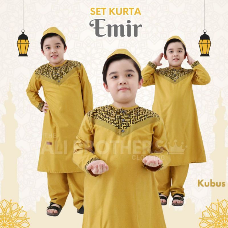 Koko Kurta Emir by Ali Brothers 4-11Thn Original set plus pecinya