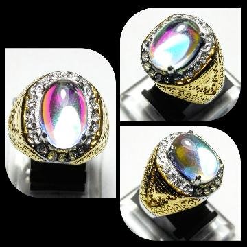Batu Akik Cincin Batu Kalimaya Pelangi Top Crystal 3s266