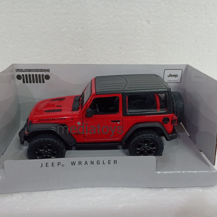 DIECAST 1:32 MOBIL JEEP WRANGLER RUBICON.MERK KINSMART (MERAH) TERBARU