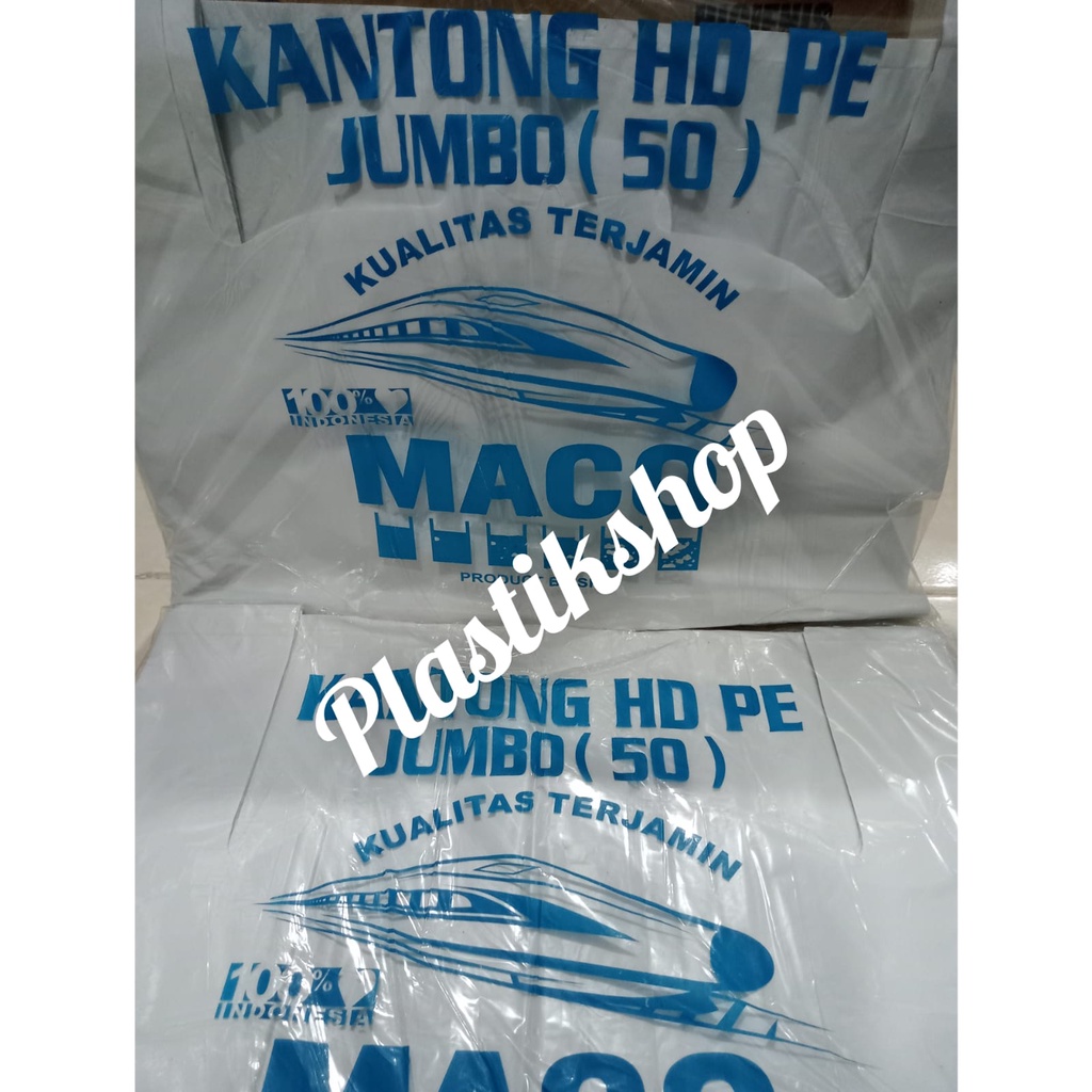 Kantong plastik putih susu HD PE MACO UK 50