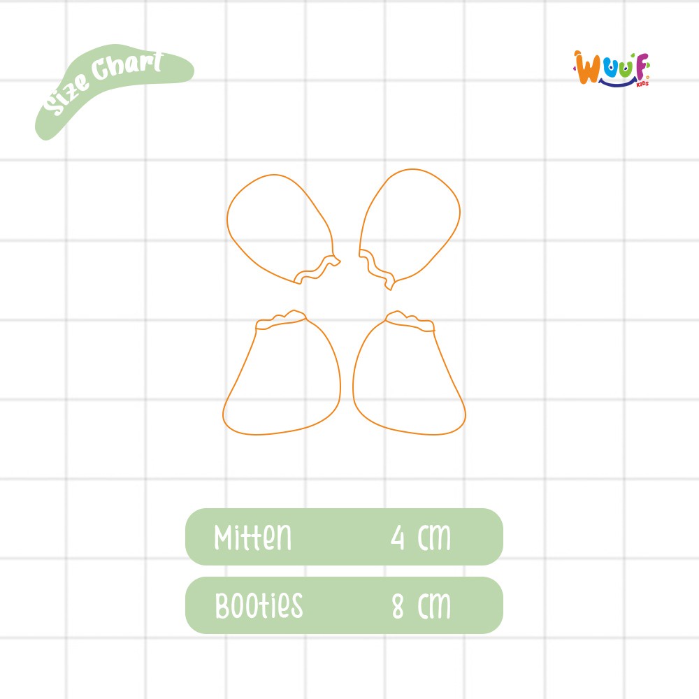 SARUNG TANGAN DAN KAKI BAYI BARU LAHIR/NEWBORN WUUF KIDS (MITTENS N BOOTIES)