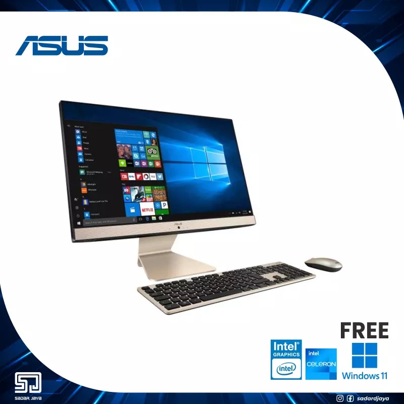 Asus PC AIO Desktop V222GAK-BA142W Intel J4025 4GB SSD 256 21.5″ Win 11 Komputer All in one