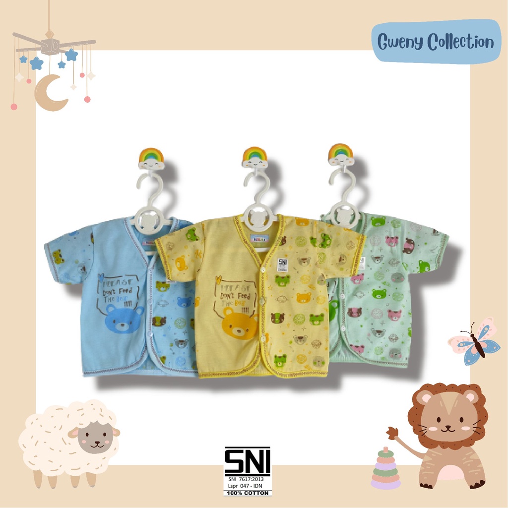 PAKAIAN BAYI/NEWBORN BAJU KUTUNG/LENGAN PENDEK BAJU ATASAN BAYI UNISEX BAJU ANAK MURAH (AW)