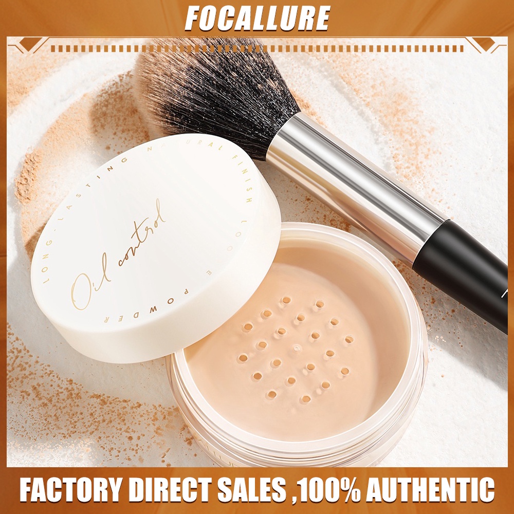 FOCALLURE FA201 #PerfectBase Oil-Control Loose Powder Bedak Padat Glowing Tahan Air Dan Tahan Lama Setting Base