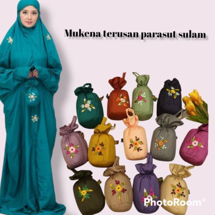 ☼ (BISA COD)Mukena terusan parasut mukena parasit mukena traveling jumbo adem nyaman ☇