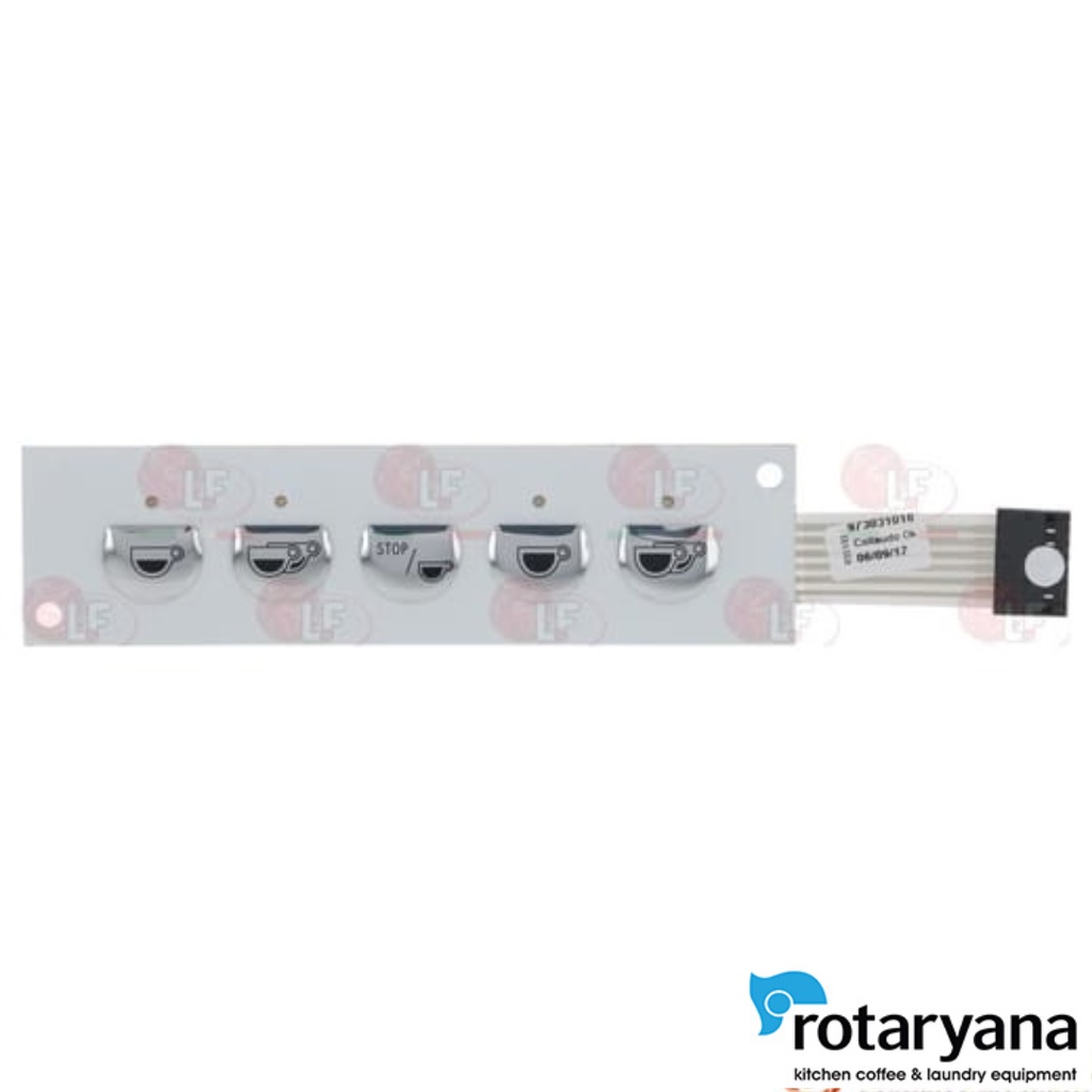 PUSH‐BUTTON PANEL MEMBRANE 5 BUTTONS