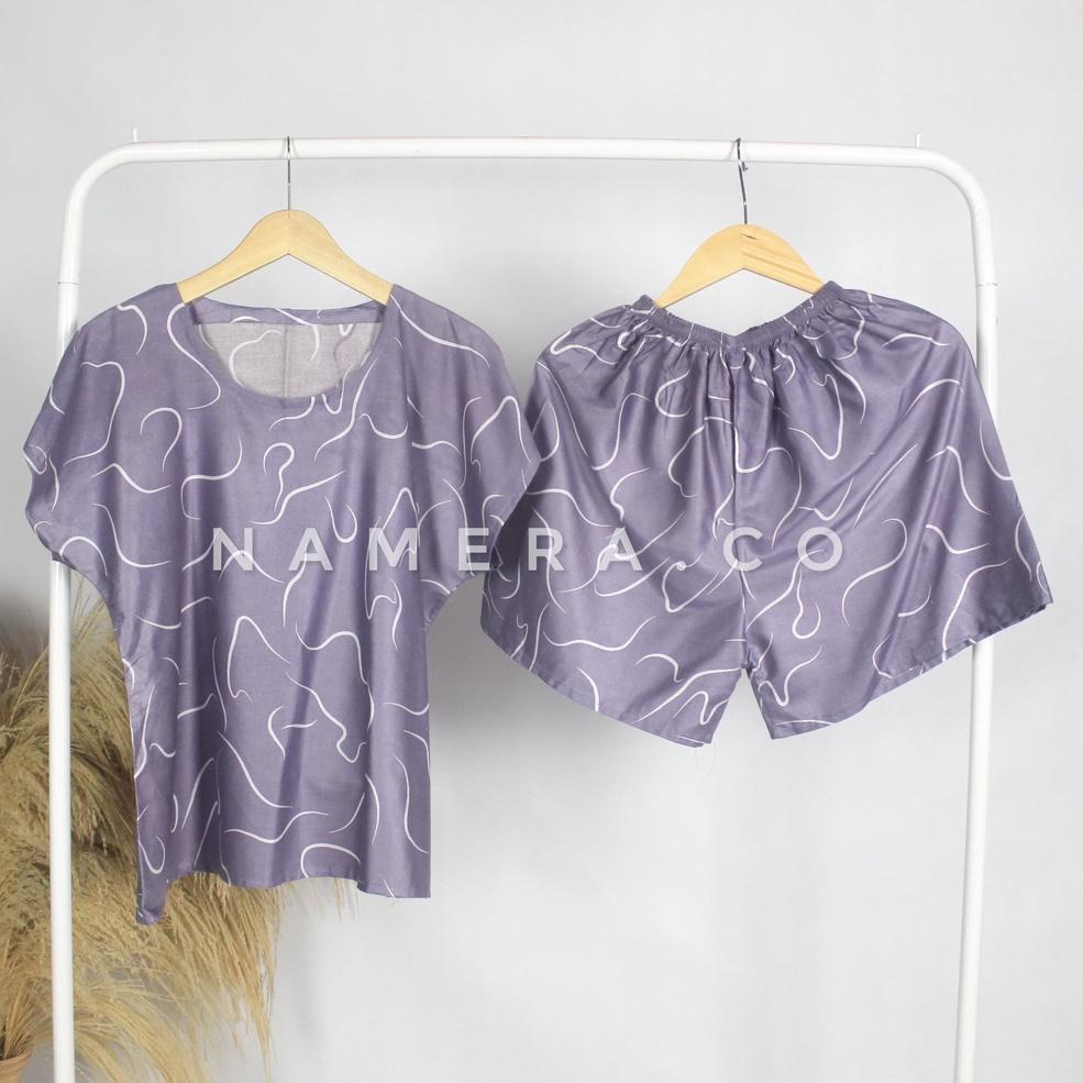 HOT SALE Baju Tidur Wanita Dewasa Babydoll Celana Pendek Piyama Tie Dye Cacing Motif Kekinian